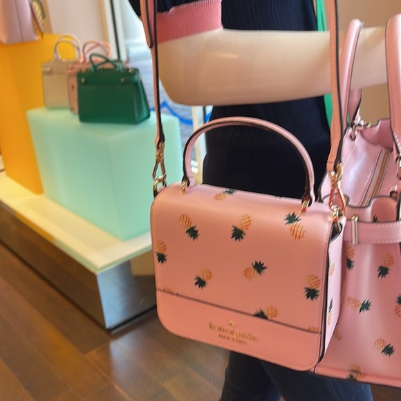 Kate Spade Staci Square Pineapple Crossbody Pink Multi - Picture 13 of 16